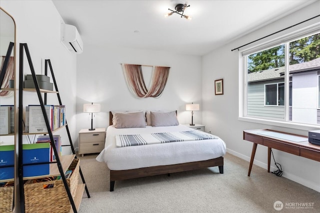 21511 50th Ave W Unit E, Mountlake Terrace, WA 98043 - bedroom featuring an AC wall unit and carpet flooring