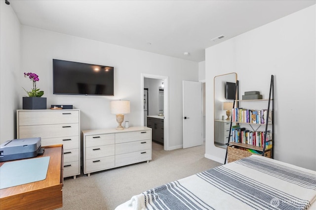 21511 50th Ave W Unit E, Mountlake Terrace, WA 98043 - bedroom with light colored carpet and ensuite bath