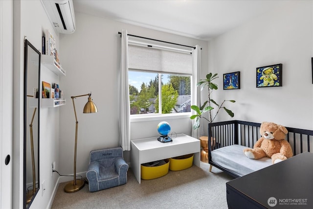 21511 50th Ave W Unit E, Mountlake Terrace, WA 98043 - bedroom featuring a wall mounted air conditioner and carpet