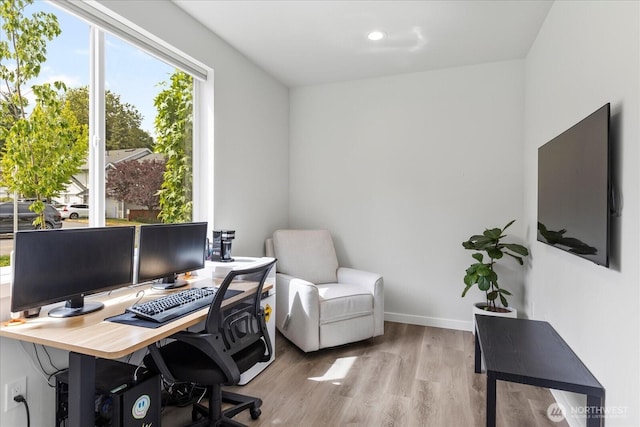 21511 50th Ave W Unit E, Mountlake Terrace, WA 98043 - home office with wood finished floors and recessed lighting
