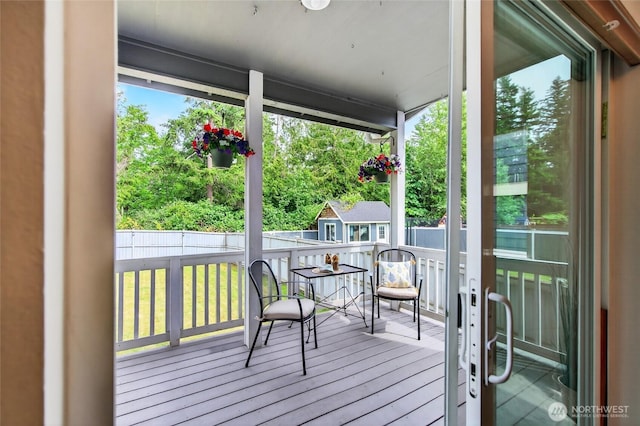 4246 Stonecrest Ct, Bellingham, WA 98226 - wooden terrace with view of scattered trees