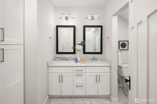 2836 32nd Ave S, Seattle, WA 98144 - bathroom featuring double vanity and tile patterned floors