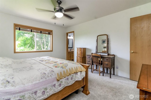 15205 197th St E, Orting, WA 98360 - carpeted bedroom featuring a ceiling fan and ensuite bathroom