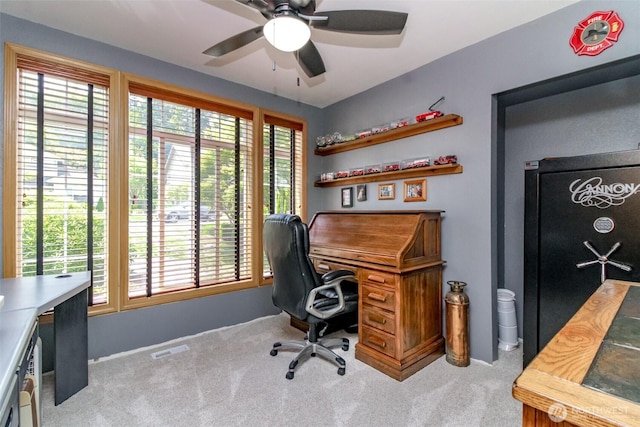 15205 197th St E, Orting, WA 98360 - home office featuring ceiling fan and carpet