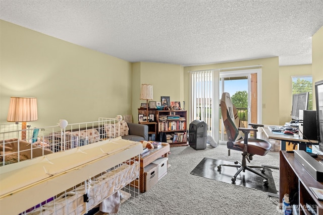 3590 Narrows View Ln NE Unit 203, Bremerton, WA 98310 - carpeted home office with a textured ceiling