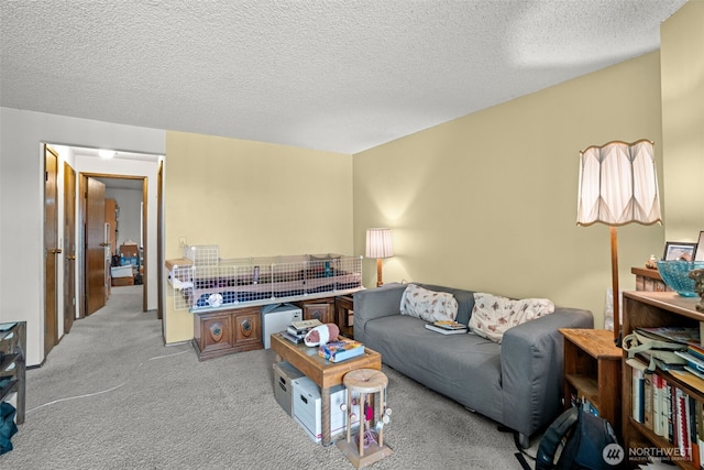 3590 Narrows View Ln NE Unit 203, Bremerton, WA 98310 - carpeted living room featuring a textured ceiling