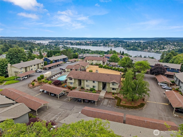 3590 Narrows View Ln NE Unit 203, Bremerton, WA 98310 - aerial perspective of suburban area featuring a large body of water