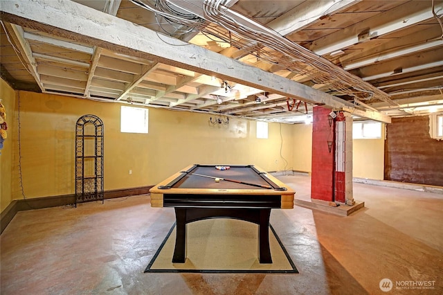 522 Chapman Rd, Camano Island, WA 98282 - game room featuring concrete floors and billiards