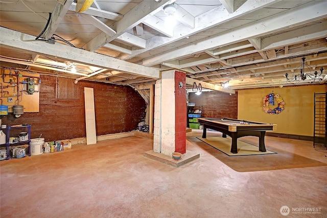 522 Chapman Rd, Camano Island, WA 98282 - unfinished basement with billiards table