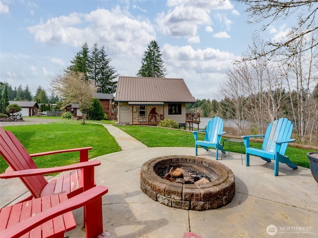 291 Hadaller Rd, Mossyrock, WA 98564 - view of patio featuring a fire pit