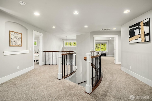 2283 244th Ave SE, Sammamish, WA 98075 - corridor featuring an upstairs landing, carpet floors, and recessed lighting