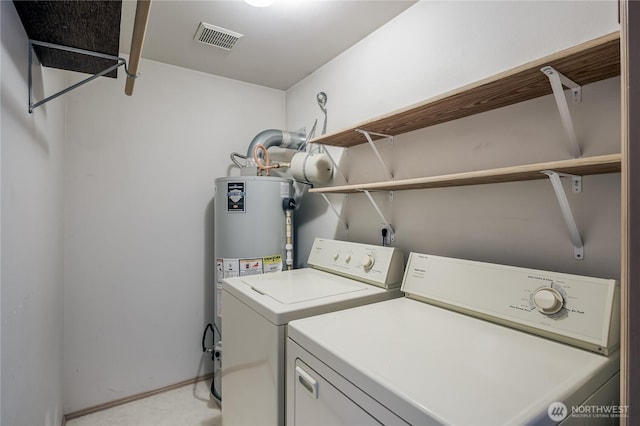 21312 87th Ave NE Unit 1 & 2, Arlington, WA 98223 - laundry area featuring washing machine and clothes dryer, pet washing area, water heater, and light carpet