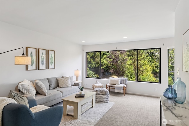 19414 Aurora Ave N Unit 203, Shoreline, WA 98133 - living area featuring recessed lighting and light colored carpet