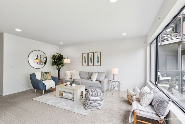 19414 Aurora Ave N Unit 203, Shoreline, WA 98133 - living area featuring recessed lighting and carpet