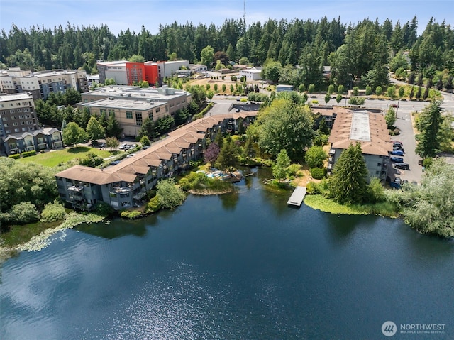 19414 Aurora Ave N Unit 203, Shoreline, WA 98133 - drone / aerial view of a nearby body of water