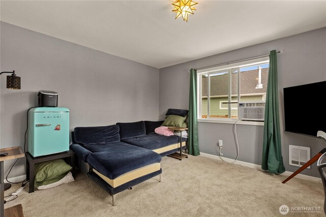12027 78th Ave S, Seattle, WA 98178 - living area featuring cooling unit and carpet floors