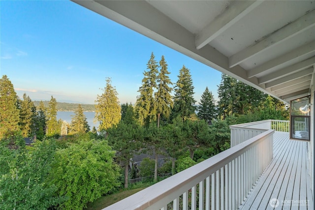 818 179th Pl NE, Bellevue, WA 98008 - balcony featuring a water view and view of scattered trees