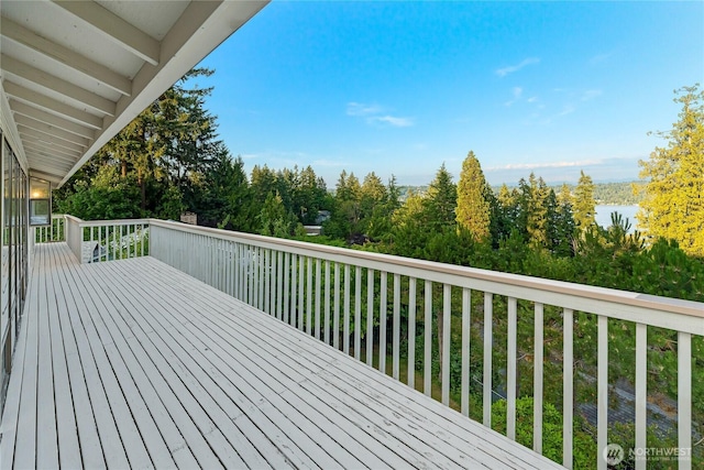818 179th Pl NE, Bellevue, WA 98008 - wooden deck with view of scattered trees