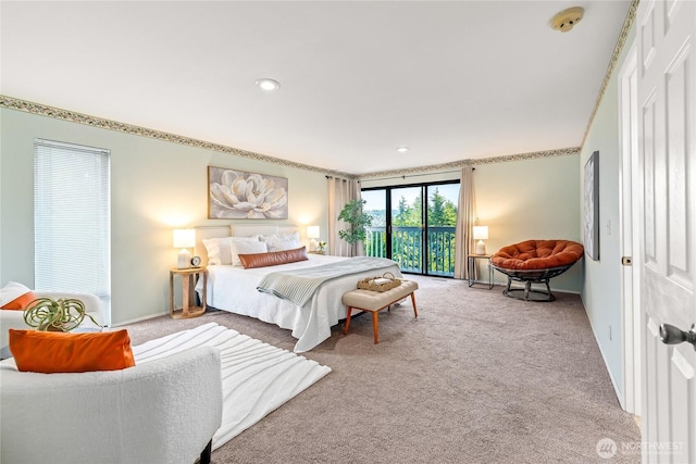 818 179th Pl NE, Bellevue, WA 98008 - bedroom featuring carpet, access to outside, and recessed lighting