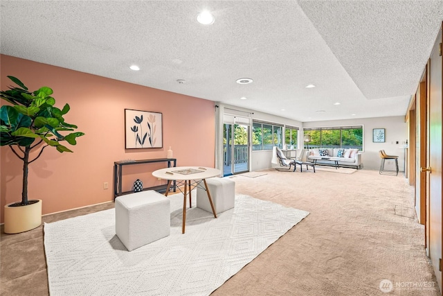 818 179th Pl NE, Bellevue, WA 98008 - game room with carpet floors, recessed lighting, and a textured ceiling