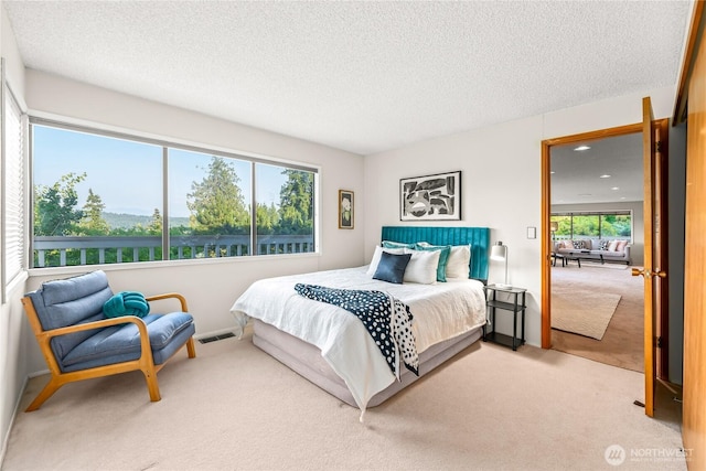 818 179th Pl NE, Bellevue, WA 98008 - carpeted bedroom featuring multiple windows and a textured ceiling