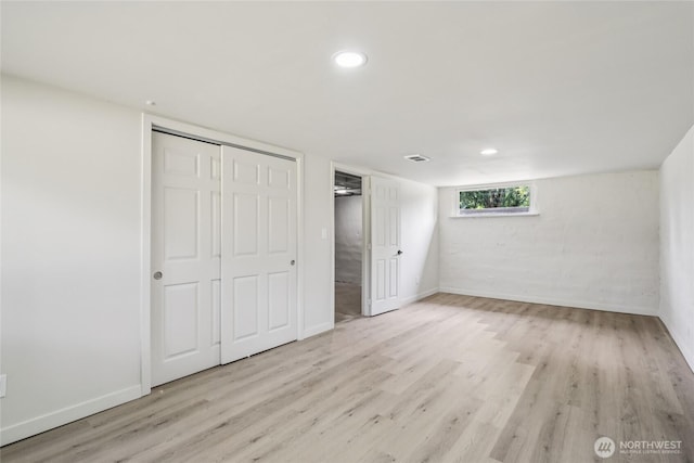 2134 N 160th St, Shoreline, WA 98133 - unfurnished bedroom featuring wood finished floors, a closet, and recessed lighting