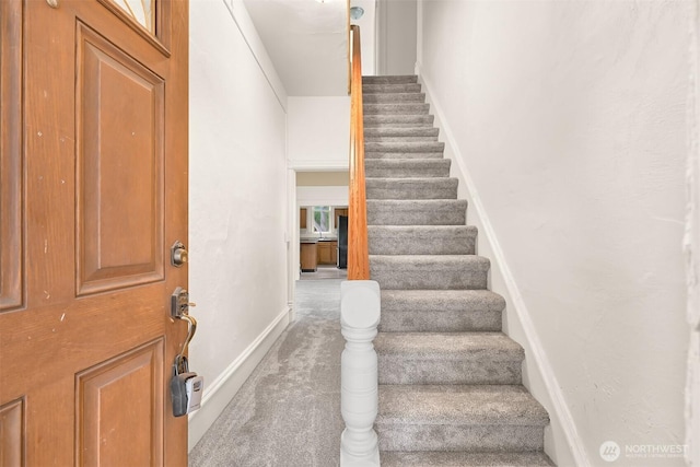 1609 F St, Bellingham, WA 98225 - stairway with carpet and baseboards