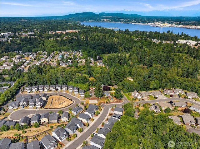 742 Freedom Ct SE, Port Orchard, WA 98366 - aerial view of property and surrounding area featuring a water and mountain view and nearby suburban area