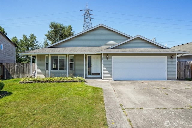 87 Chickadee Dr, Kelso, WA 98626 - ranch-style home with an attached garage, driveway, and roof with shingles