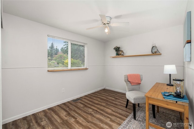 4209 S 297th Pl, Auburn, WA 98001 - living area featuring wood finished floors and a ceiling fan