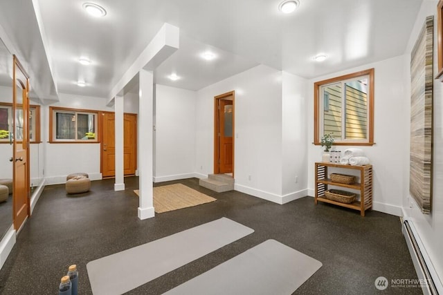 13190 Riviera Pl NE, Seattle, WA 98125 - workout area with baseboard heating and baseboards