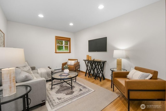 13190 Riviera Pl NE, Seattle, WA 98125 - living room featuring wood finished floors, recessed lighting, and baseboard heating