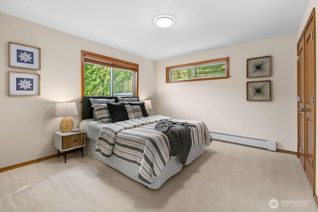 13190 Riviera Pl NE, Seattle, WA 98125 - bedroom featuring a baseboard heating unit and carpet flooring