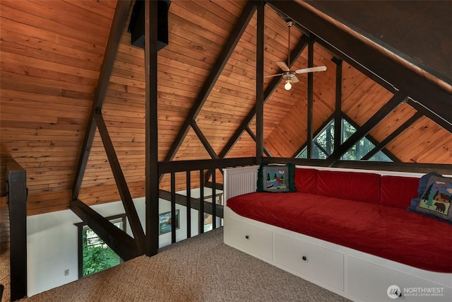 24302 Saddle St, Leavenworth, WA 98826 - carpeted bedroom with wooden ceiling and multiple windows