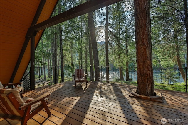 24302 Saddle St, Leavenworth, WA 98826 - wooden terrace with a forest view