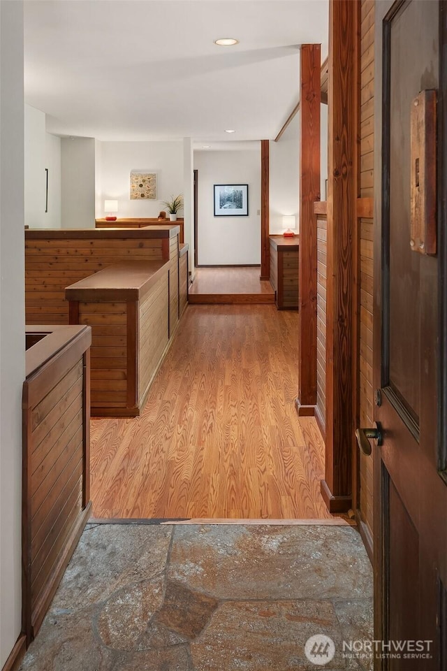 hallway with light wood finished floors