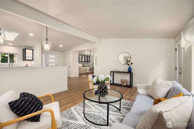1524 Toe Jam Hill Rd NE, Bainbridge Island, WA 98110 - living room with wood finished floors and recessed lighting
