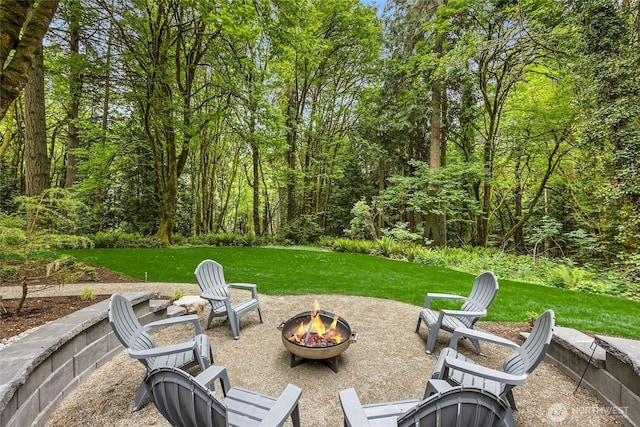1524 Toe Jam Hill Rd NE, Bainbridge Island, WA 98110 - view of patio / terrace featuring a fire pit