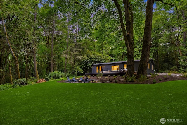 1524 Toe Jam Hill Rd NE, Bainbridge Island, WA 98110 - view of green lawn featuring a forest view