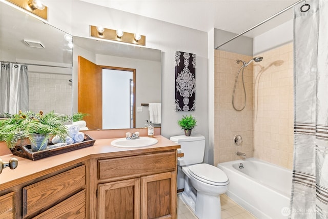 5040 Mill Pond Loop SE, Auburn, WA 98092 - bathroom featuring tile patterned floors, shower / tub combo, and vanity