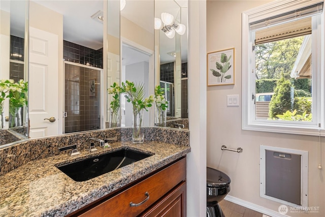 9610 SE 7th St, Bellevue, WA 98004 - full bathroom featuring vanity and a stall shower
