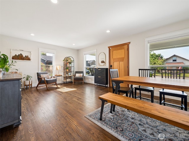 724 6th Ave SW, Puyallup, WA 98371 - dining room featuring dark wood-style flooring and recessed lighting