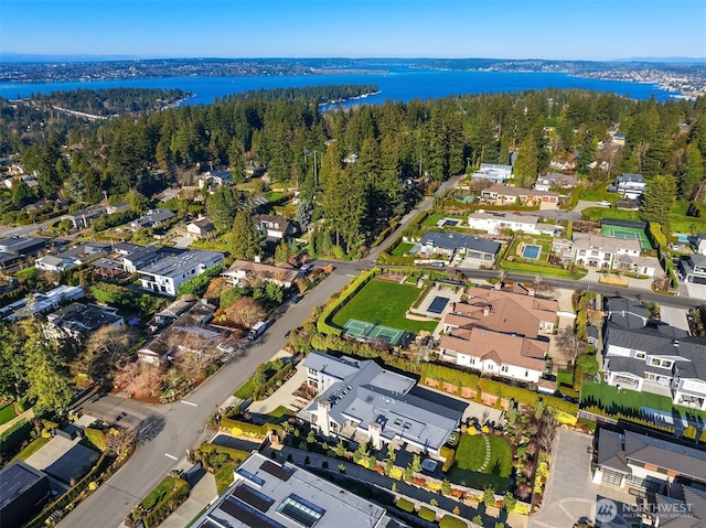 1918 94th Ave NE, Clyde Hill, WA 98004 - aerial view of property and surrounding area with a large body of water and nearby suburban area