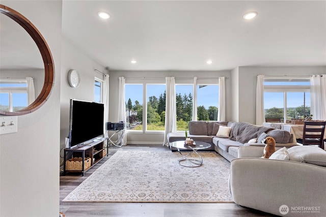 1575 Kingsley Ave, Blaine, WA 98230 - living area featuring recessed lighting and wood finished floors