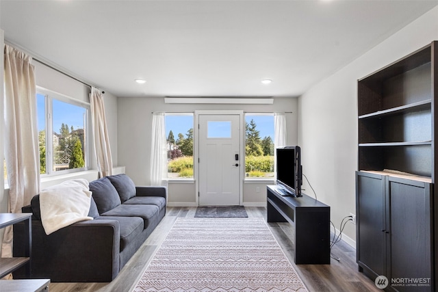 1575 Kingsley Ave, Blaine, WA 98230 - living room featuring wood finished floors and recessed lighting