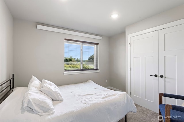1575 Kingsley Ave, Blaine, WA 98230 - carpeted bedroom with a closet and recessed lighting