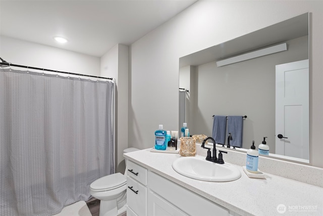1575 Kingsley Ave, Blaine, WA 98230 - full bathroom featuring vanity and a shower with shower curtain