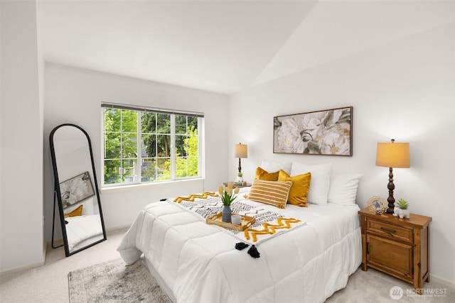18223 NE 95th Way Unit 102, Redmond, WA 98052 - bedroom featuring carpet floors and lofted ceiling