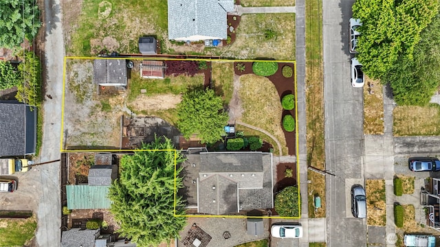 406 4th St NE, Puyallup, WA 98372 - aerial view of property's location with property parcel outlined