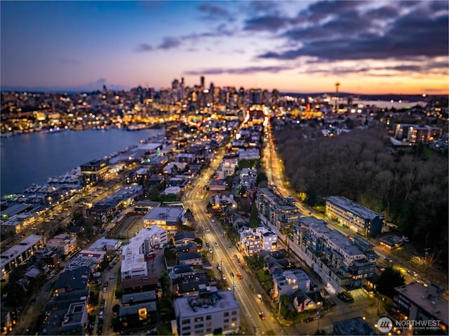 2009B Dexter Ave N, Seattle, WA 98109 - aerial view at dusk of a city view and a water view